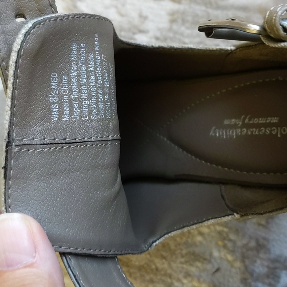 Sole Senseability Memory Foam Open Toe Ankle Booties 8.5M Green Gray - Picture 14 of 16